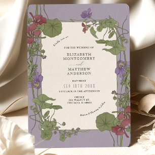 Vintage-Lavendel-Hochzeit Jeannie Foord Art Nouvea Einladung