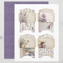 Vintage-Lavendel-Journalpapierblatt