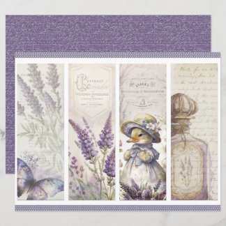 Vintage-Lavendel-Journalpapierblatt