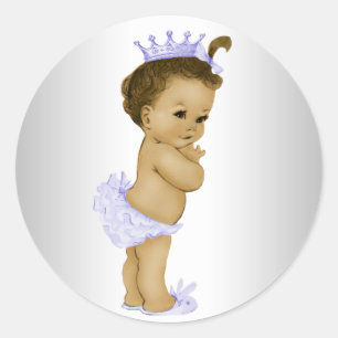 Vintage-Lavendel-Lila-Baby-Shower-Aufkleber Runder Aufkleber