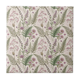 Vintage-Lavendel- und Wildblumen-Cottagecore-Muste Fliese