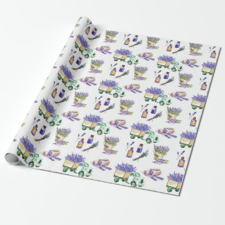 Vintage-Lavendelfelder der Provence Geschenkpapier