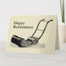 VINTAGE Lawn Mower Happy Retirement Big Greeting Karte
