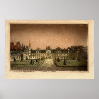 Vintage Le Palais De FONTAINEBLEAU PLAKAT