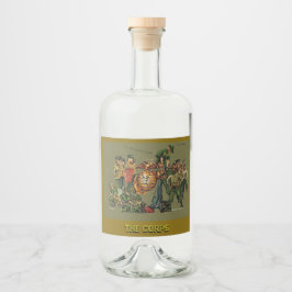 Vintage Leathernecks Militär Kunst Label Alkoholflaschenetikett