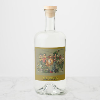 Vintage Leathernecks Militär Kunst Label Alkoholflaschenetikett