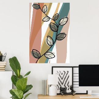 Vintage Leaves Art Poster