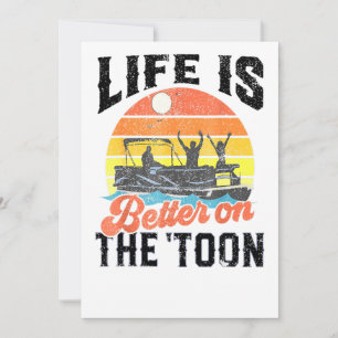 Vintage Leben ist besser auf den Toon-Pontonbooten Einladung