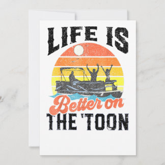 Vintage Leben ist besser auf den Toon-Pontonbooten Einladung