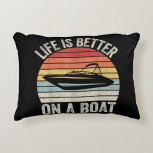 Vintage Leben ist besser auf einem Boot Kapitän Bo Dekokissen