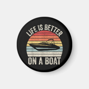 Vintage Leben ist besser auf einem Boot Kapitän Bo Magnet