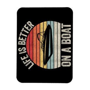 Vintage Leben ist besser auf einem Boot Kapitän Bo Magnet