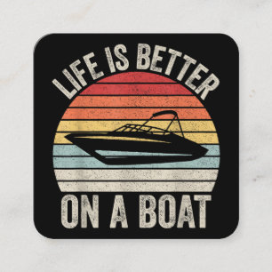 Vintage Leben ist besser auf einem Boot Kapitän Bo Quadratische Visitenkarte
