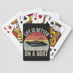 Vintage Leben ist besser auf einem Boot Kapitän Bo Spielkarten