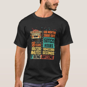 Vintage Lebensdauer 58 Jahre Retro Cassette 58. Bi T-Shirt