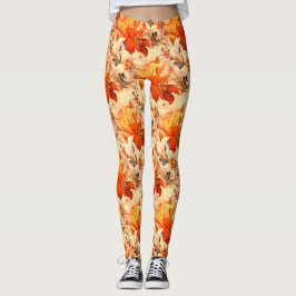 Vintage Lebenskraft, reichhaltiges Herbstblumen Leggings