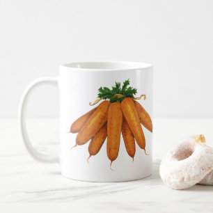 Vintage-Lebensmittel, Bündel Bio-Karotten Gemüse Tasse
