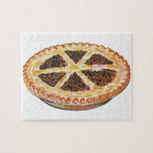Vintage-Lebensmittel Dessert, frisch gebackener Pe Puzzle