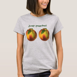Vintage-Lebensmittel Frucht, reife Bio-Pfirsich mi T-Shirt