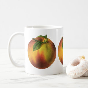Vintage-Lebensmittel Frucht, reife Bio-Pfirsich mi Tasse