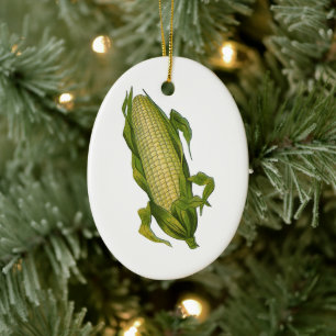 Vintage-Lebensmittel, gesunde Gemüse, Maiskolben Keramik Ornament