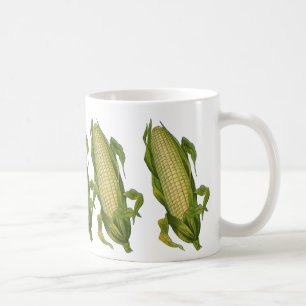 Vintage-Lebensmittel, gesunde Gemüse, Maiskolben Tasse
