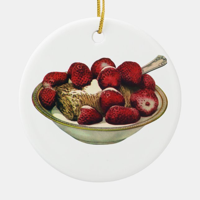 Vintage Lebensmittel gesundes Frühstück Getreide E Keramikornament (Vorne)