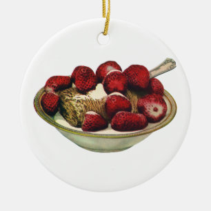 Vintage-Lebensmittel Gesundes Frühstücksgetreide E Keramikornament