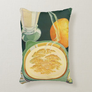 Vintage Lebensmittel, Getränke, gesundes Frühstück Dekokissen