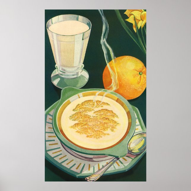 Vintage Lebensmittel, Getränke, gesundes Frühstück Poster (Vorne)