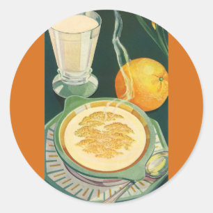 Vintage Lebensmittel, Getränke, gesundes Frühstück Runder Aufkleber