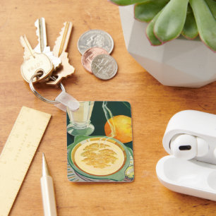 Vintage Lebensmittel, Getränke, gesundes Frühstück Schlüsselanhänger