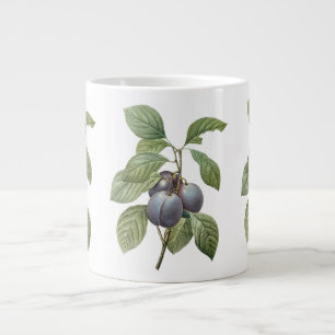 Vintage-Lebensmittel Obst, lila Gartenpflaumen von Jumbo-Tasse