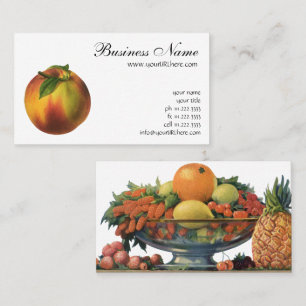Vintage-Lebensmittel Obst, reife Bio-Pfirsich mit Visitenkarte