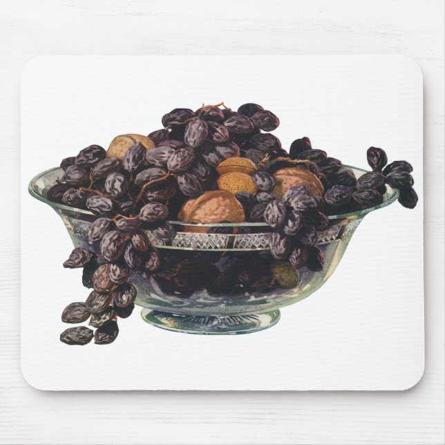 Vintage Lebensmittel, Walnüsse und Mandeln, Obst u Mousepad (Vorne)