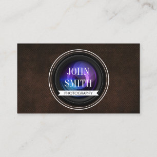 Vintage Leder QR-Code-Fotografie-Visitenkarte Visitenkarte