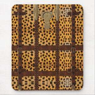 Vintage-Leder-Stammes-Cheetah-Tierdruck Mousepad