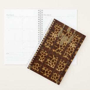 Vintage-Leder-Tribal-Giraffen-Tierdruck Planer