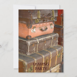 Vintage lederne Koffer-Einladung Einladung