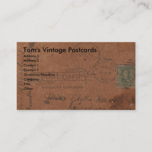 Vintage Lederpostkarte Visitenkarte