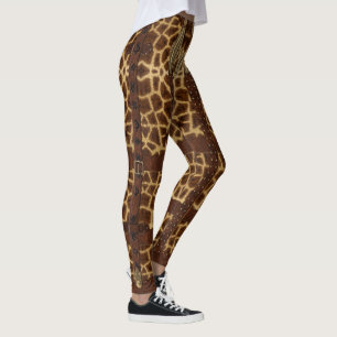 Vintage Ledertribal Giraffe Tierwerbung Leggings