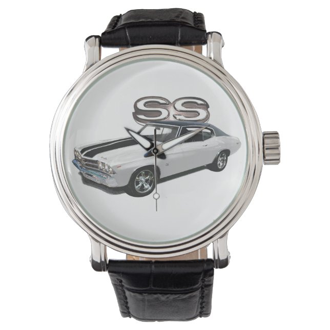 Vintage Lederuhr Armbanduhr (Vorderseite)