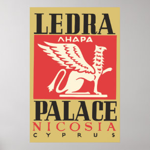 Vintage Ledra Palast-Hotel-Zypern-Reise Poster
