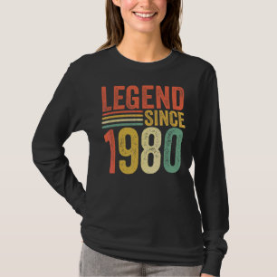 Vintage Legende Seit 1980 42. Geburtstag Retro Män T-Shirt