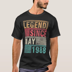 Vintage Legende seit Mai 1988 Glückwunsch Geburtst T-Shirt