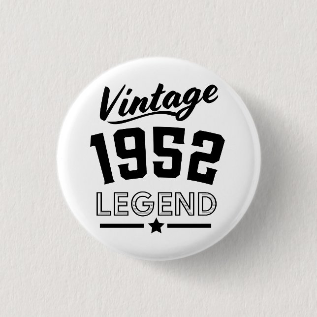 Vintage Legende von 1952 Button (Vorderseite)