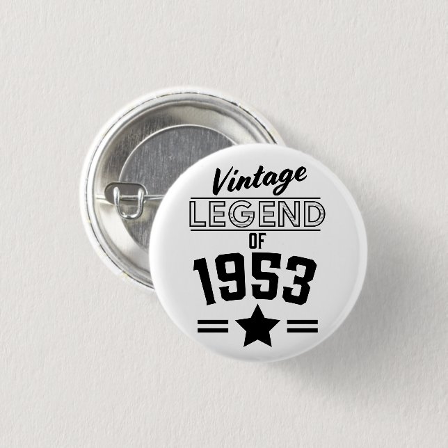 Vintage Legende von 1953 Button (Vorne & Hinten)