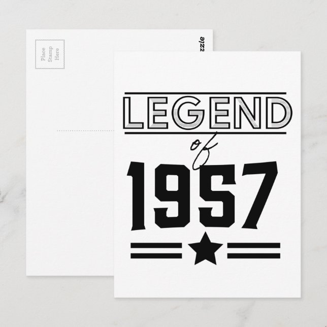 Vintage Legende von 1957 Postkarte (Vorne/Hinten)