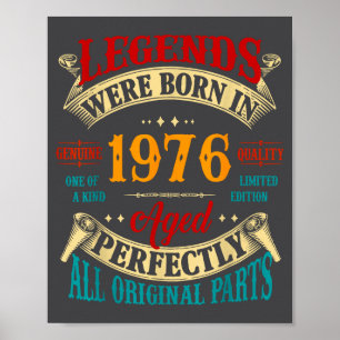 Vintage-Legenden, geboren 1976, Grafik zum 50. Geb Poster