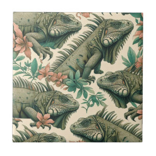 Vintage Leguan-Muster Fliese